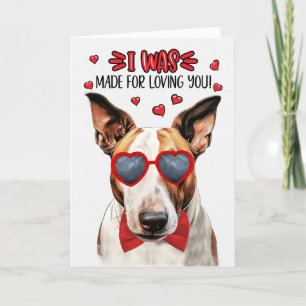 Tan Bull Terrier-Hund för att övertala dig Valenti Helgkort