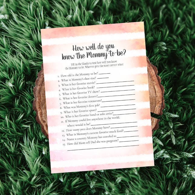 Tan Bunny Coral som känner Mamma bästa Shower-spel Inbjudningar (Skapare uppladdad)