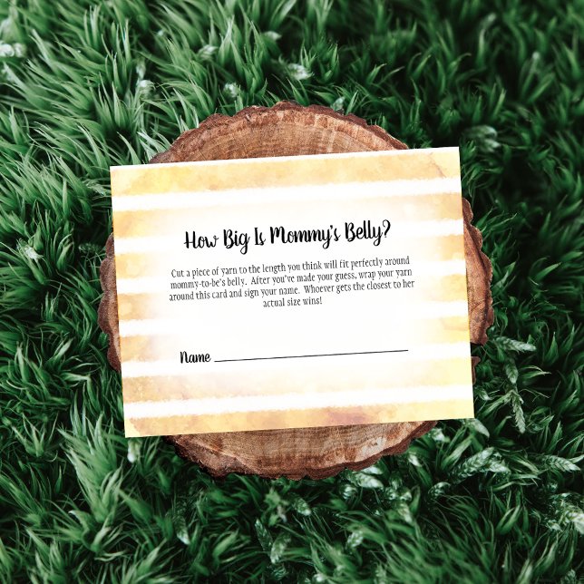 Tan Bunny Gult Mamma Belly Storleka Shower Game Tilläggskort (Skapare uppladdad)