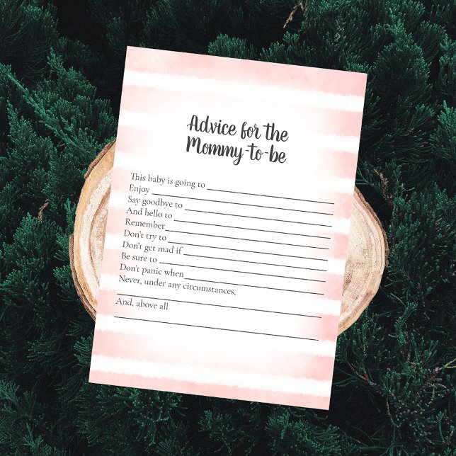 Tan Bunny Rosa Advice for Mamma Shower Game Inbjudningar (Skapare uppladdad)