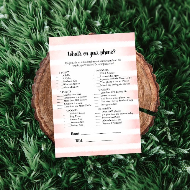 Tan Bunny Rosa What's on your Mobil Game Inbjudningar (Skapare uppladdad)