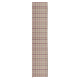 Tan Burgundy Plaid Classic Pattern Table Runner