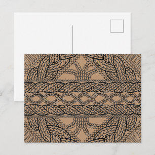 TAN CABLE KNIT Julkort II Vykort