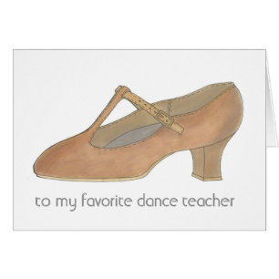 Tan Character Shoe Favorite Dance Teacher Hälsningskort