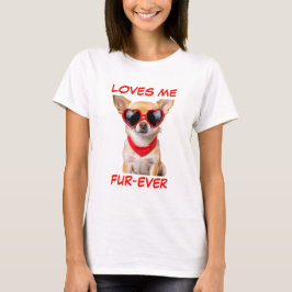 Tan Chihuahua Red Heart Heart-formade solglasögon T Shirt