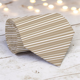 Tan Color Stripes Necktie Slips