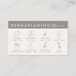 Tan Cream Dermaplaning Eftervårdsinstruktioner Visitkort