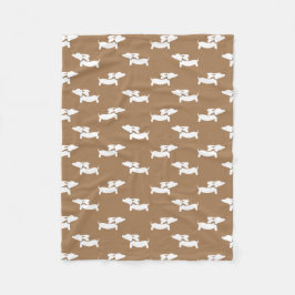 Tan Dancing Dachshunds Fleece Blanket Design