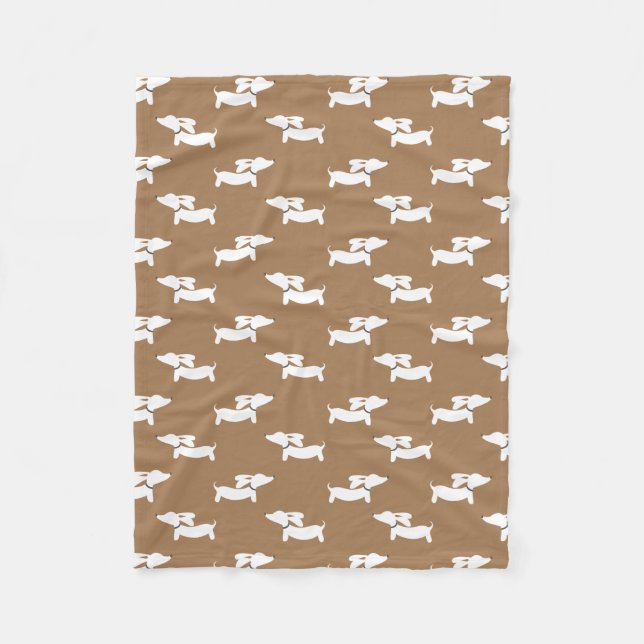 Tan Dancing Dachshunds Fleece Blanket Design (Framsidan)