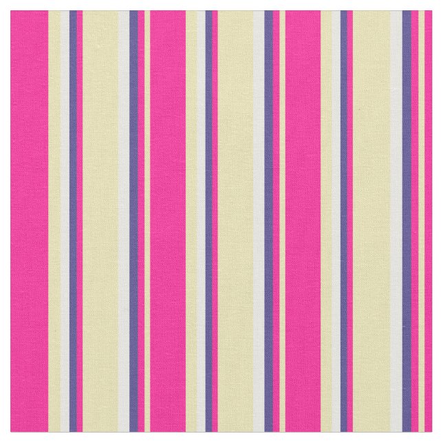 Tan, djup Rosa, Mörk Slate Blue & Mint Cream Tyg (Närbild)