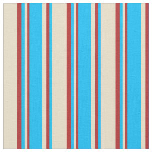 Tan, djupt Himlar Blue & Red Mönster i Rand Tyg