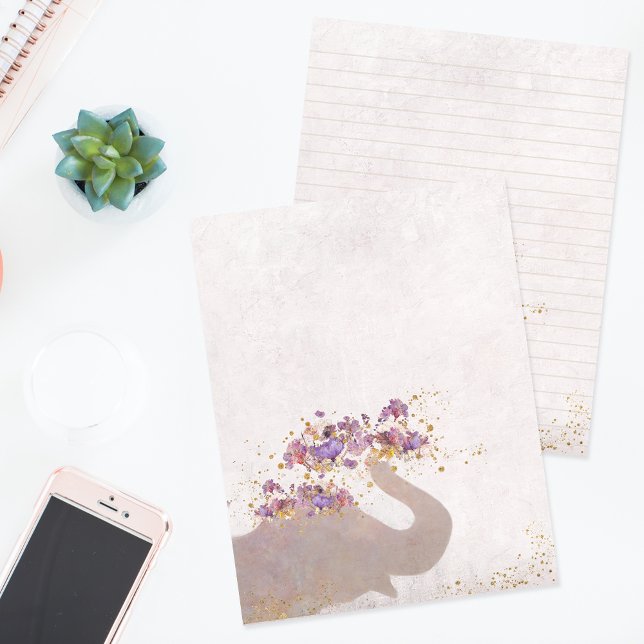 Tan Elefant Drömmig Boho Chic Scrapbooking Papper (Skapare uppladdad)