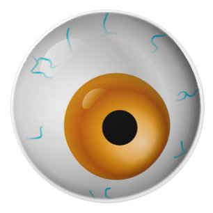 Tan Eyeball Zombie Drawer Knob Knopp