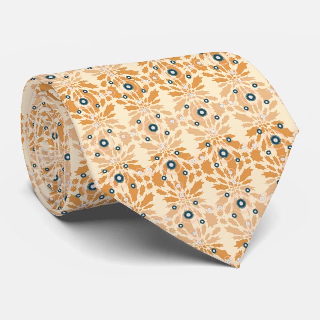 Tan Färg Mönster Slips (Rullad)