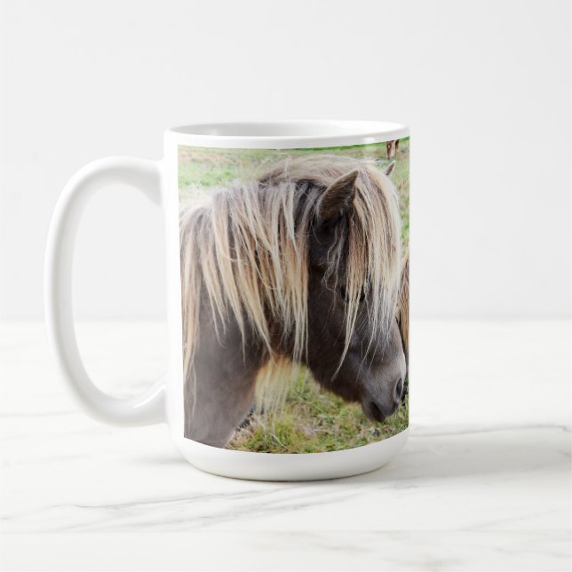 Tan Färgad Shetland Pony Kaffemugg (Vänster)