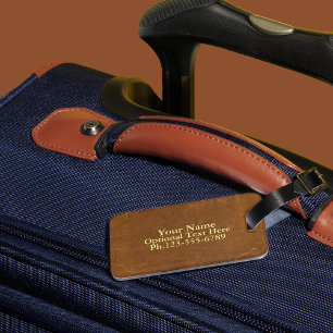 Tan Faux Leather Bagagebricka