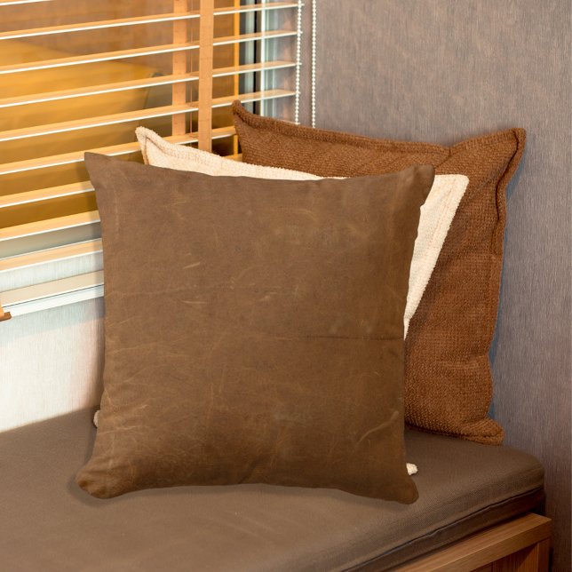 Tan Faux Leather Kudde (Skapare uppladdad)