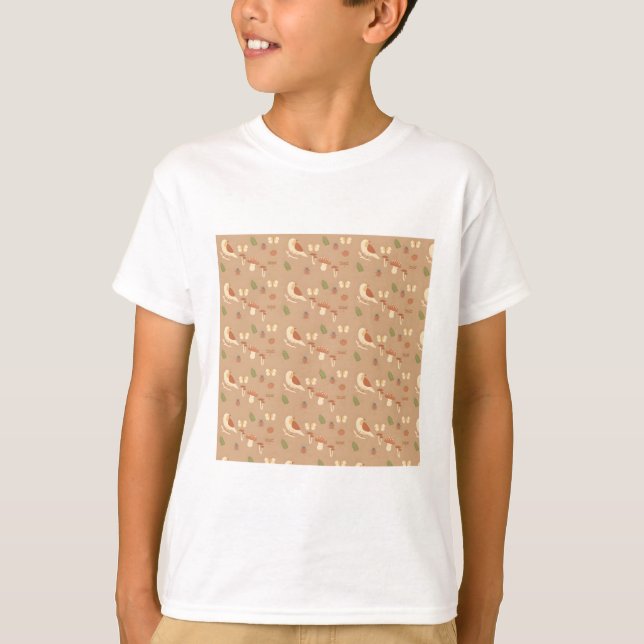 Tan forest wildlife nature print t shirt (Framsida)