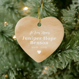 Tan-foto för Fullt baby Memorial Watercolor Julgransprydnad Keramik