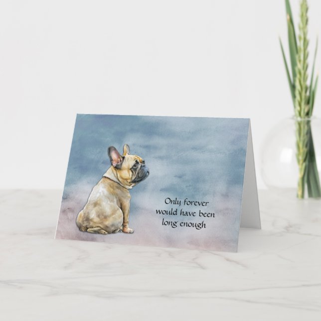 Tan Fransk Bulldog Sympathy Condolence Card Helgkort (Framsida)