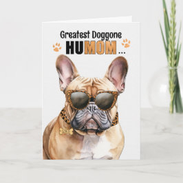 Tan Fransk Bulldog Underbarare HuMOM Mors dag Helgkort