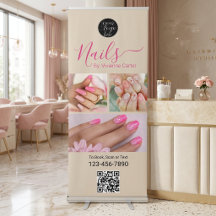 Tan Fuschia Rosa Logotyp QR-kod Foto Nagelsalong
