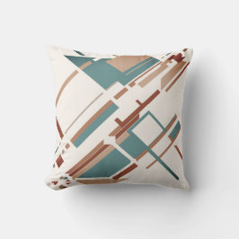 Tan-Grått-Gröntens rost, benvit diagonal Abstrakt Kudde