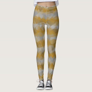 Tan Grått Modern Geometric Mönster Leggings
