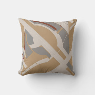 Tan Grått Taupe Diagonal MCM-inspirerad konstdesig Kudde