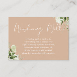 Tan Greenery Blommigt Wishing well Bröllop Tilläggskort