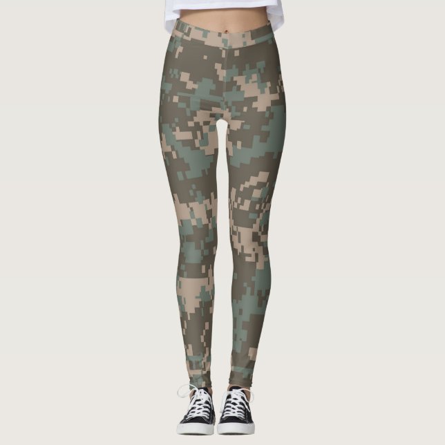 Tan Grönt Kamouflage Kvinnors förband Leggings (Framsida)