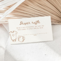 Tan Hand plockade Baby Shower Diaper Raffle