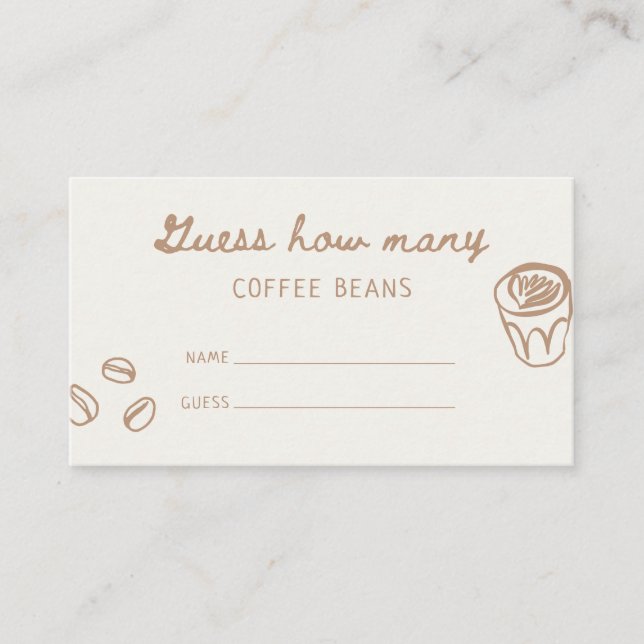 Tan Hand plockade Baby Shower gissar hur många Tilläggskort (Framsida)