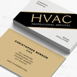 Tan Heating Cooling HVAC Visitkort