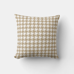 Tan Houndstooth Mönster Pillow Kudde