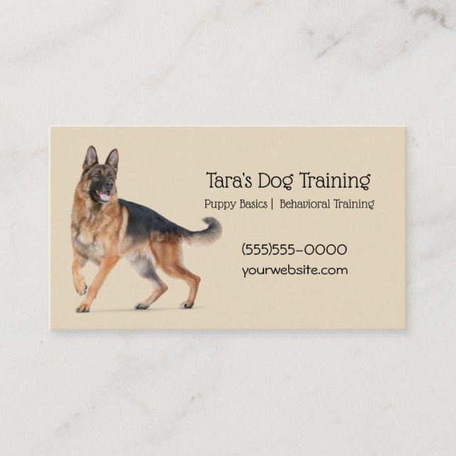 Tan Hund Hund Training Pet Visitkort (Framsida)