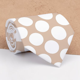 Tan Jumbo Polka Dots Custom Necktie Slips