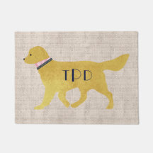 Tan Jute i marinen Monogram Preppy Golden Retrieve
