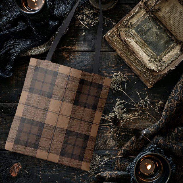 Tan Kanelbrun Rutig Mörk Akademia Tygkasse (Skapare uppladdad)