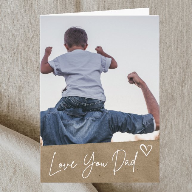 Tan Kärlek You Pappa Heart Anpassningsbar Photo Fa Kort (Skapare uppladdad)