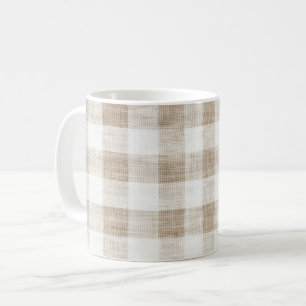 Tan Kräm Rutat Randig Födelsedag Kaffemugg