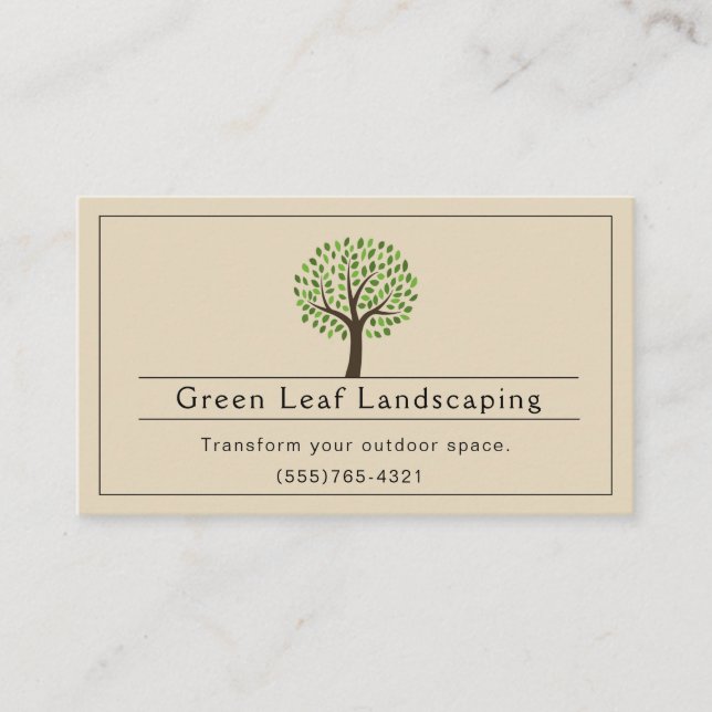 Tan Landscaping Yard Garden Service Visitkort (Framsida)