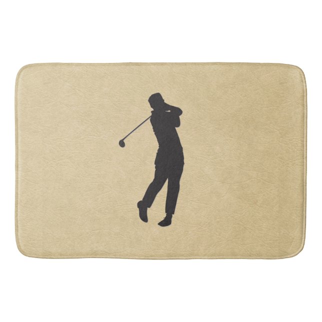 Tan Leather Golf Bath Mat Badrumsmatta (Framsidan)