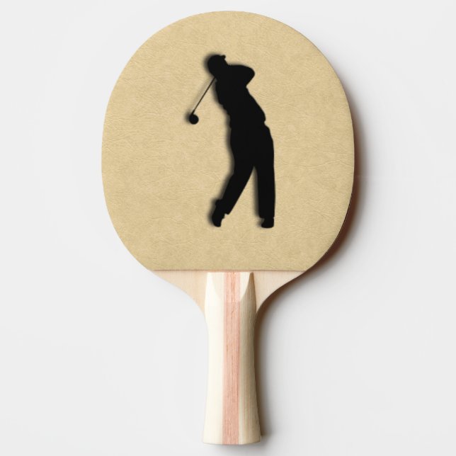 Tan Leather Golf Pingisracket (Baksidan)