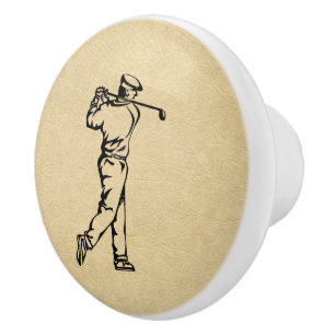 Tan Leather-utseende Golf Design Knopp