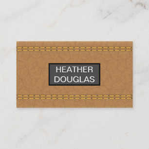 Tan Leather Verkar listig Visitkort