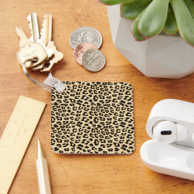 Tan Leopard Print Nyckelring (Skrivbord)