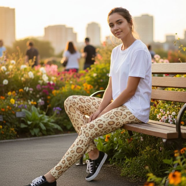 Tan Leopard Print - Soft Cheetah Animal Print Leggings (Skapare uppladdad)