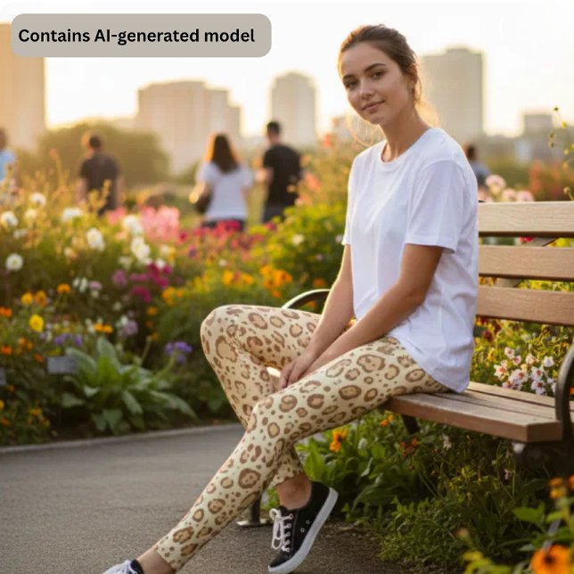 Tan Leopardtryck - Mjukt Gepard Djurtryck Leggings (Skapare uppladdad)
