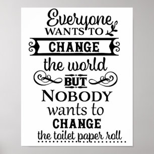 Tan Linen-utseende Ändra Pappert toalettstav Poster